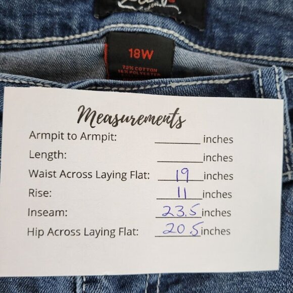 Earl Jean Rhinestone Embroidery Embellished Capri Denim Blue Women's Size 18W - Picture 9 of 9